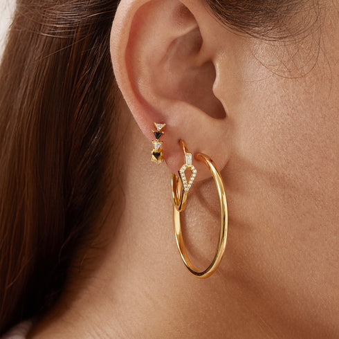 Gold Plain Oversized Hoops